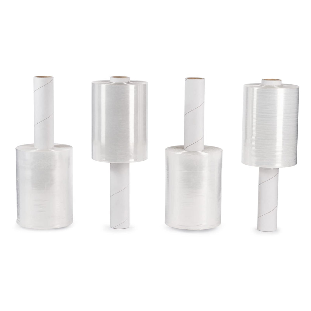 5" x 700' Stretch Wrap Mini Roll, 120 Ga (4-Pack) - USA-Made
