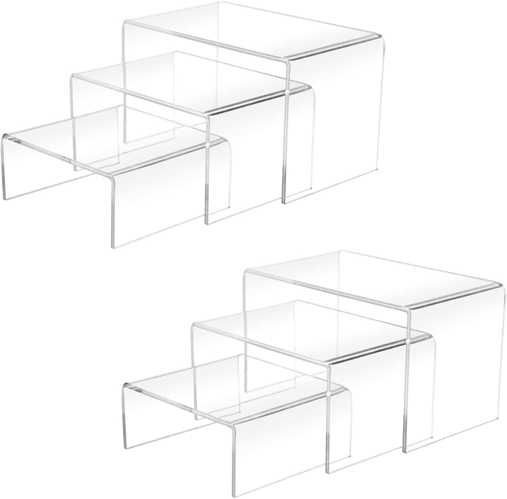 2 Sets Acrylic Display Risers(3",4",5") Clear Product Stand,Cupcakes Holder Dessert Transparent Showcase Stands