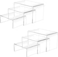 2 Sets Acrylic Display Risers(3",4",5") Clear Product Stand,Cupcakes Holder Dessert Transparent Showcase Stands