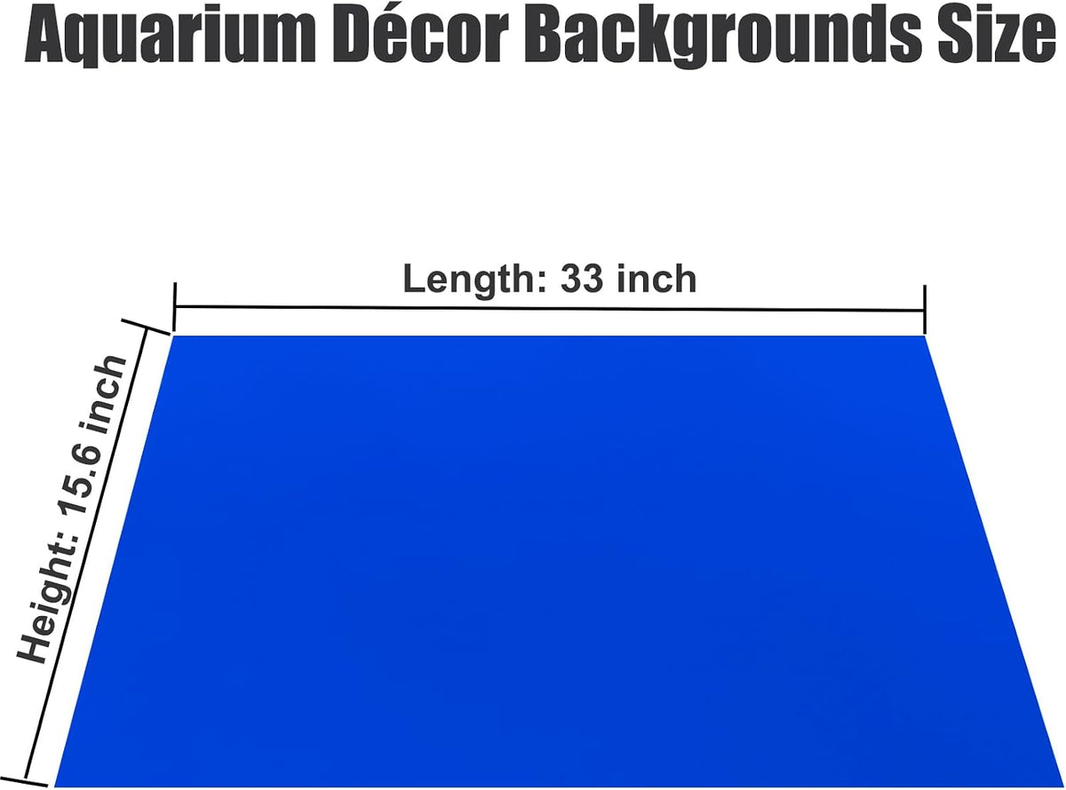 Aquarium Background for Fish Tank Wallpaper Black Blue Poster 16x33 in
