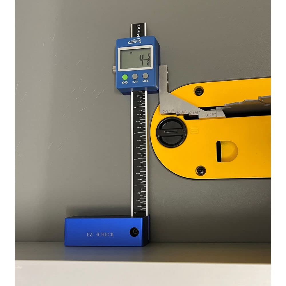 iGaging Digital 5" Height Gauge EZ-Check for Woodwork Router and Table Saw Adjustment