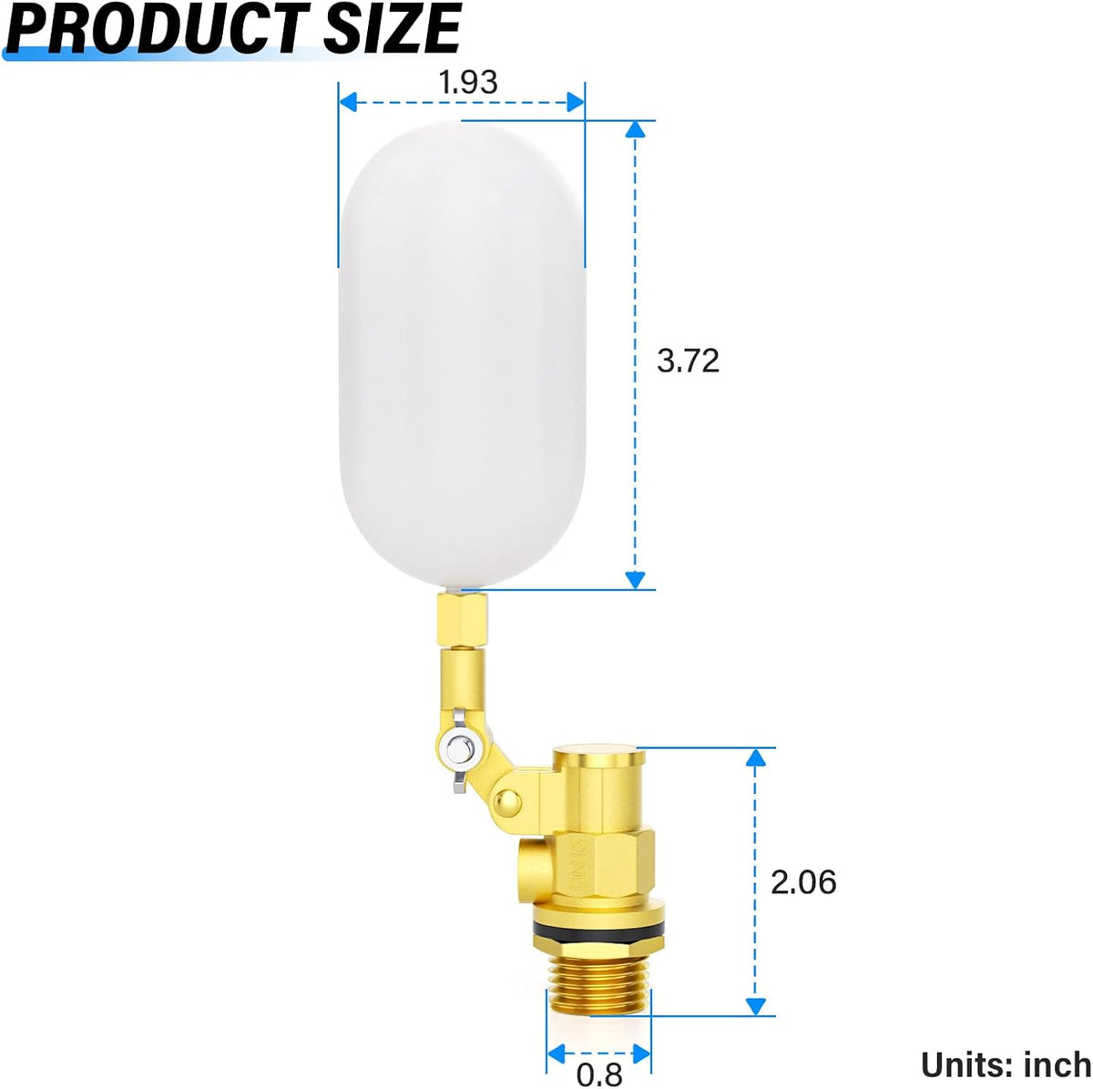 TAILONZ 2 Pcs 1/2" Brass Automatic Water Fill Float Valve