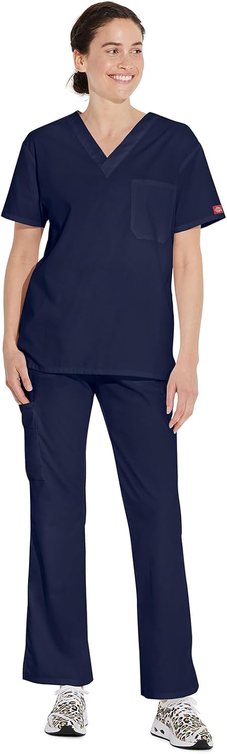 EDS Signature Scrubs for Women and Men V Neck Unisex Fit Scrub Top