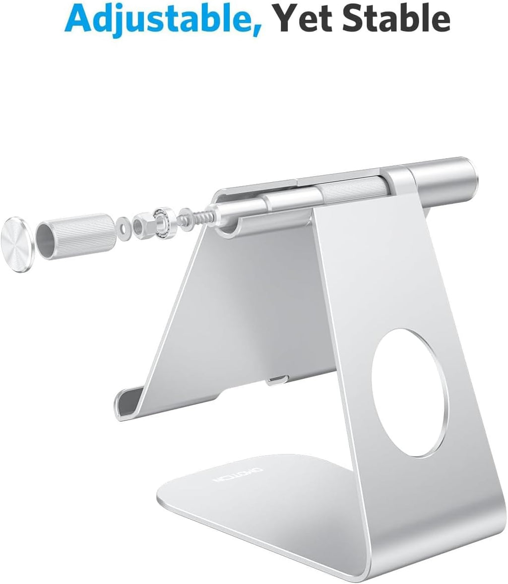T1 Adjustable Tablet Stand for Desk, Aluminum Holder for iPad Silver