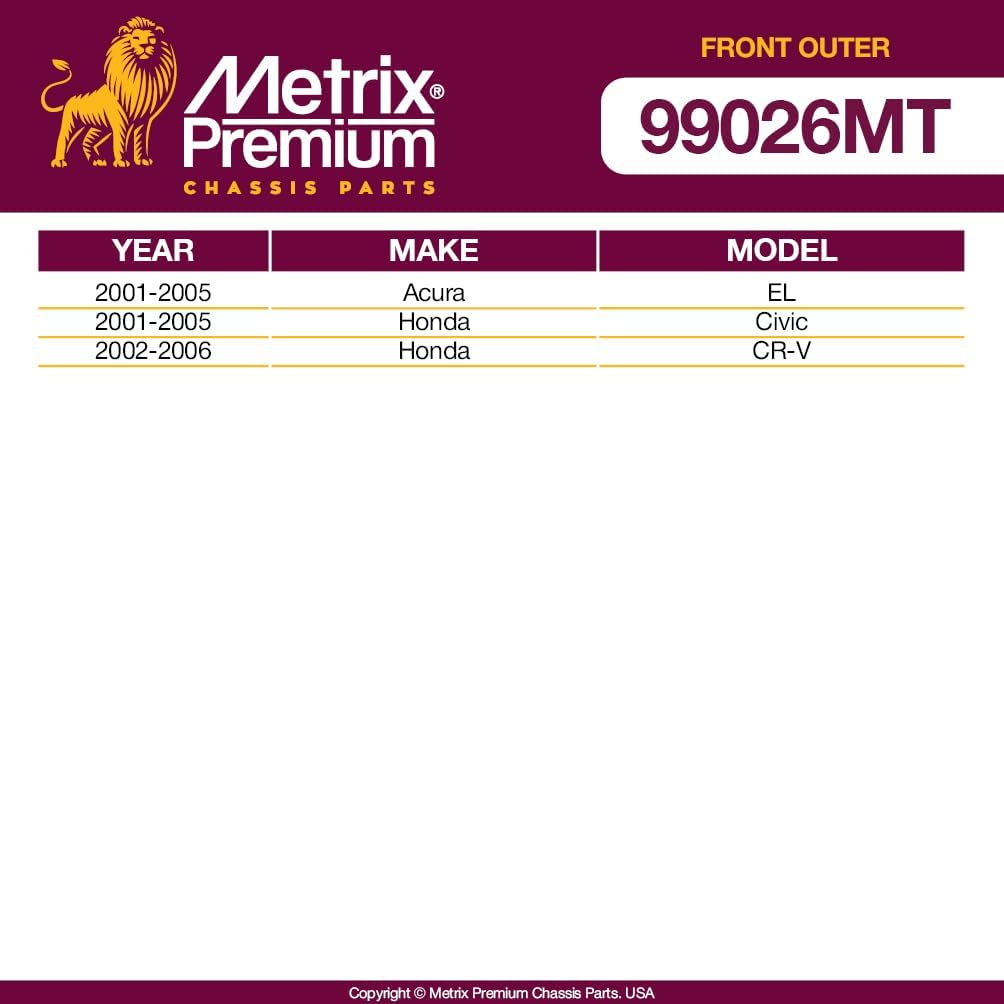 Metrix Premium Chassis Parts Outer Tie Rod End Kit Fits Acura EL 2001-2005