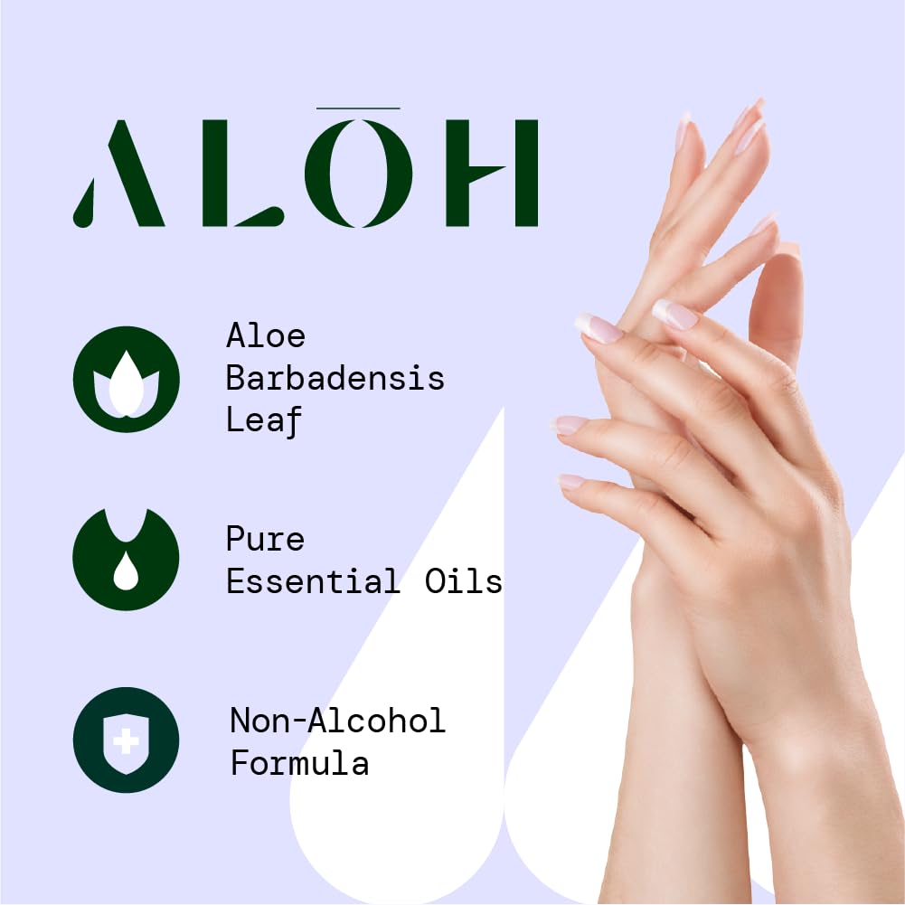 ALŌH Lavender Rosewood + Aloe Hand Sanitizer Wipes Individually Wrapped | Clean Hands, Clear Mind, On The Go, Travel