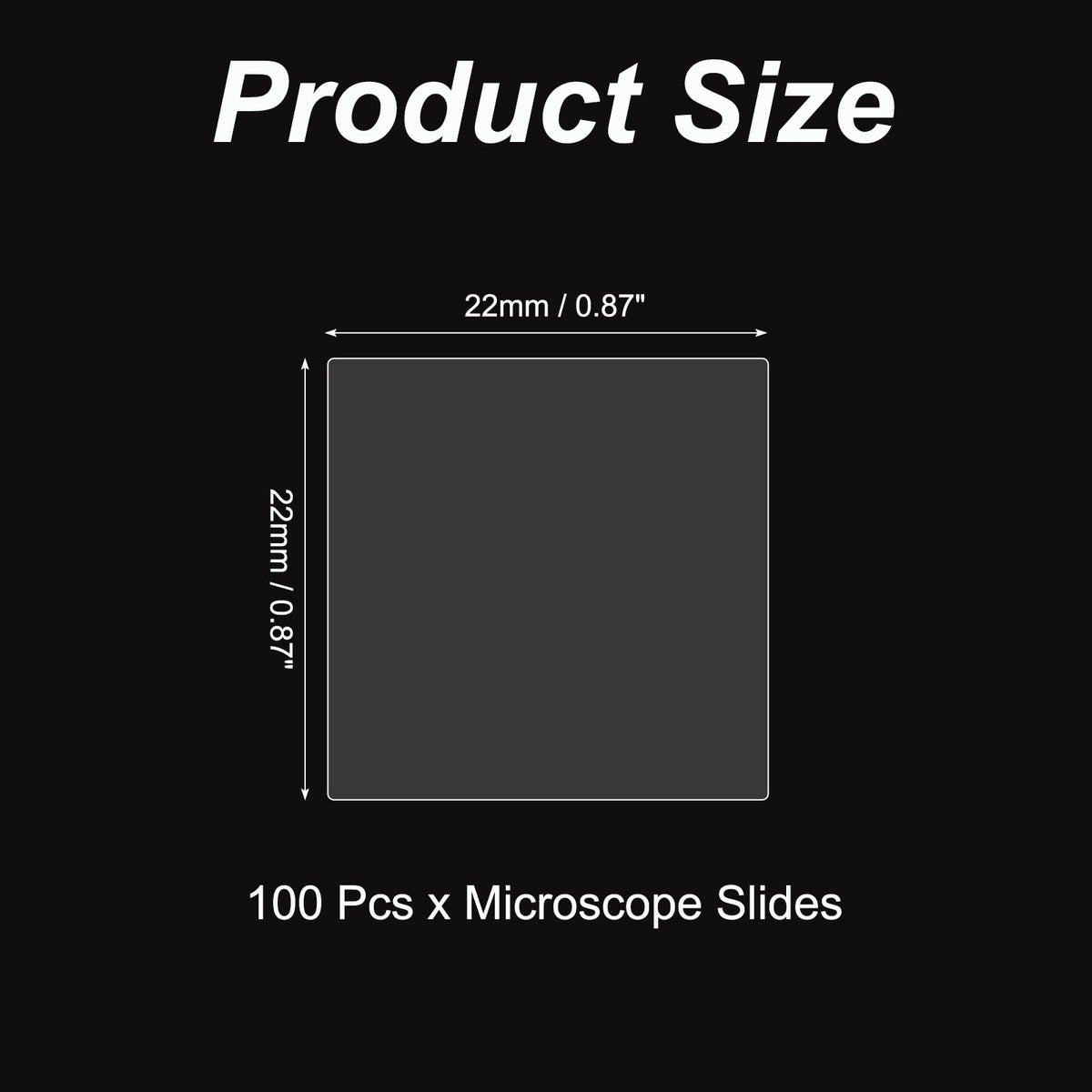 100pcs Cover Slips for Microscope Slides, 22x22mm