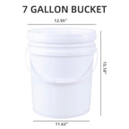 7-Gallon Bucket with Airtight Lid, 4-Pack Multi-Use Pails, White