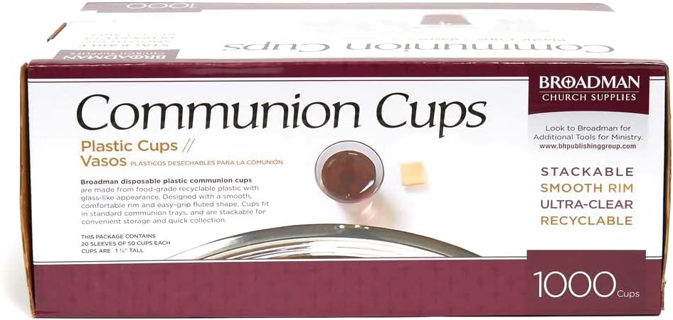 Broadman Plastic, Disposable, Recyclable Communion Cups, 1000 Count