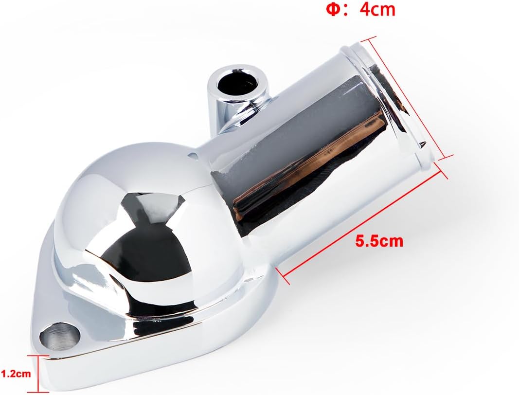 CarBole 21 Degree Chrome Water Neck Thermostat Housing Fit For Chevy V8 5.7L 350 454 Small Big Block