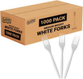 Plastic Forks White Heavy Duty Disposable Cutlery, 1000 Count