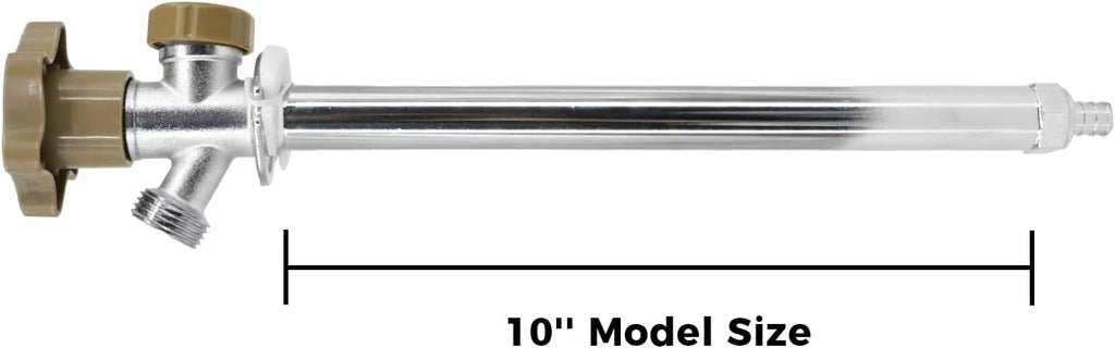10-inch Anti-Siphon Frost Free Sillcock, Quater Turn 3/4-Inch Hose Bibb x 1/2-Inch PEX End,No Lead Brass Valve Frost