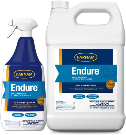 Endure Sweat-Resistant Fly Spray for Horses 128 oz. + Farnam Endure Sweat-Resistant Fly Spray for Horses 32 oz.