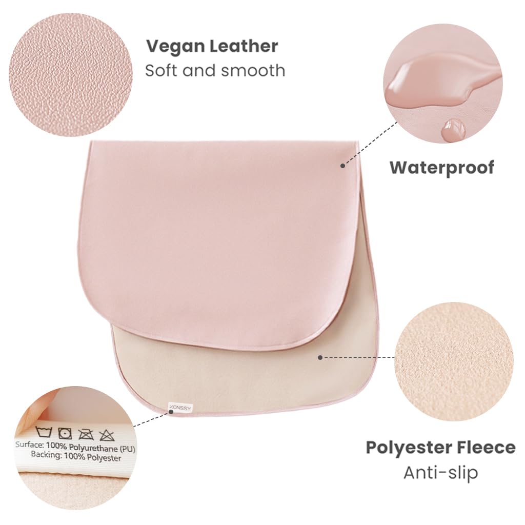 Faux Leather Baby Changing Mat, Waterproof, Wipeable & Portable Diaper Changing Pad for Travel or Home, Fits