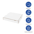 Pizza Boxes 16" x 16" [50 Pack] White Corrugated Boxes | Ventilated, Grease-Resistant, Durable for Pizza or Mailing Use