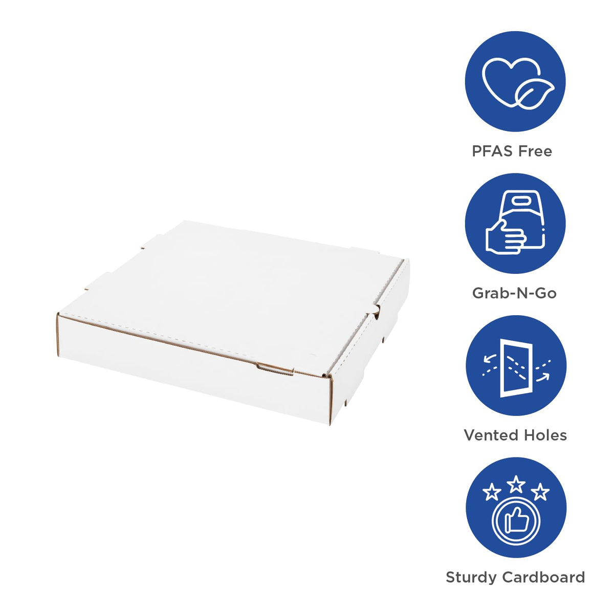 Pizza Boxes 16" x 16" [50 Pack] White Corrugated Boxes | Ventilated, Grease-Resistant, Durable for Pizza or Mailing Use