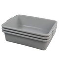 Plastic Dish Tubs, Commercial Bus Tote Box, 3-Pack(Grey, 13L)