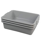 Plastic Dish Tubs, Commercial Bus Tote Box, 3-Pack(Grey, 13L)