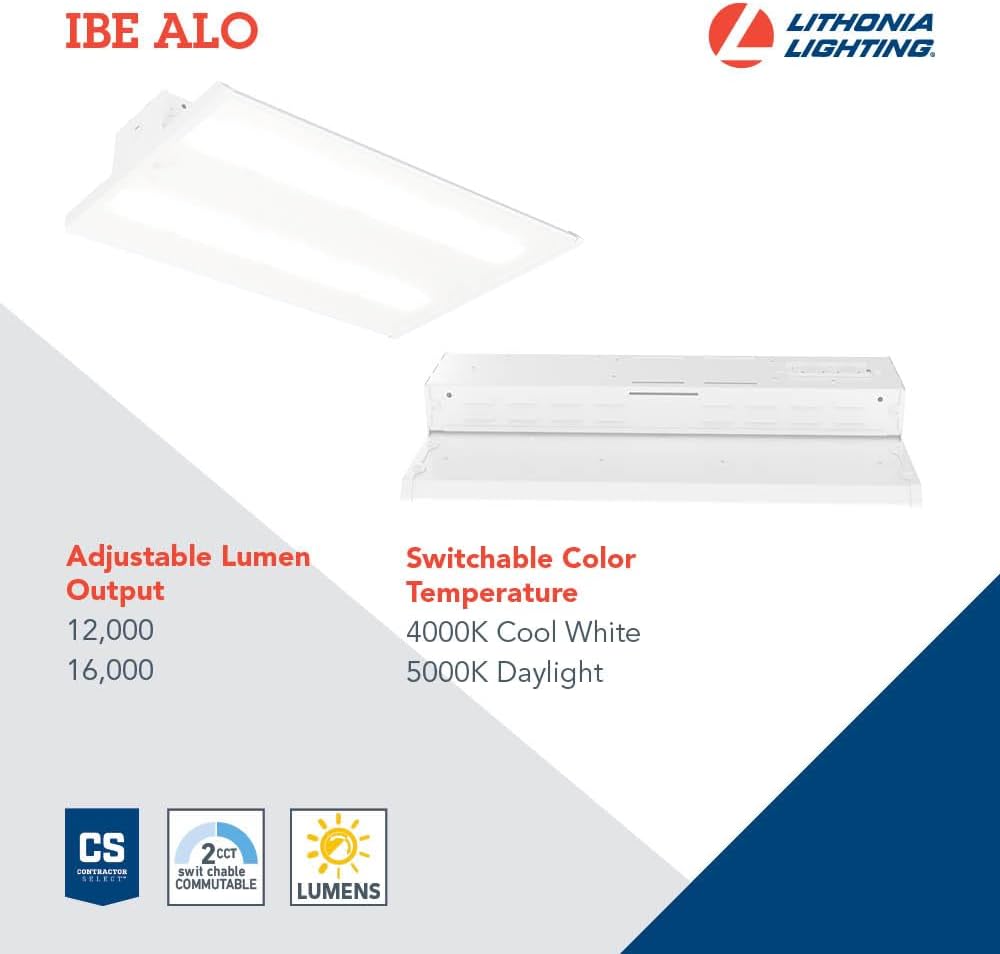 Lithonia Lighting I-Beam LED High Bay Light, Adj Brightness, 4000K/5000K