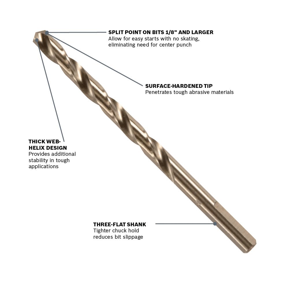 Bosch CO2151B 3/8 in. X 5 in. Cobalt M42 Drill Bit