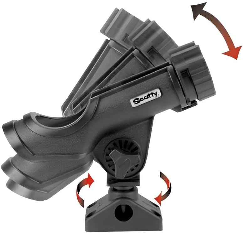 Scotty 0231-BK PowerLock Rod Holder, with 0244 Flush Deck Mounts, black