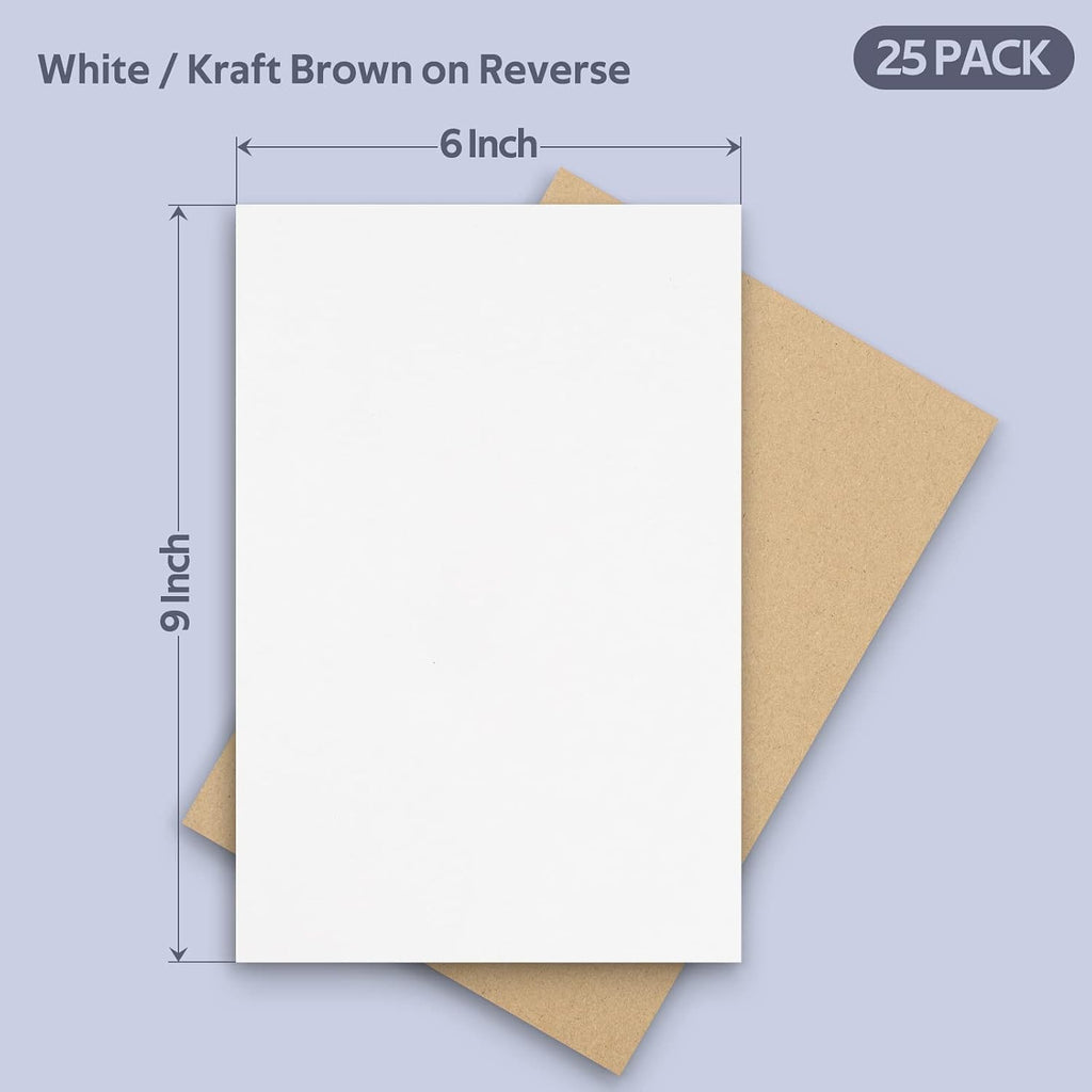 25 Pack 6x9 Corrugated Cardboard Sheets 2mm Flat Inserts