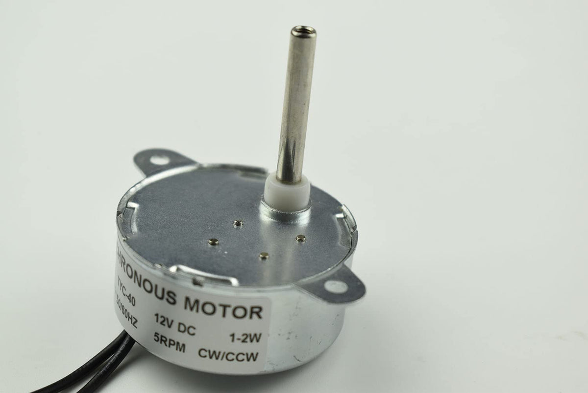 CHANCS Synchronous Motor TYC-40 DC 12V 5RPM Inner-Shaft Length 33mm for Christmas Decoration Micro Motor 2PCS