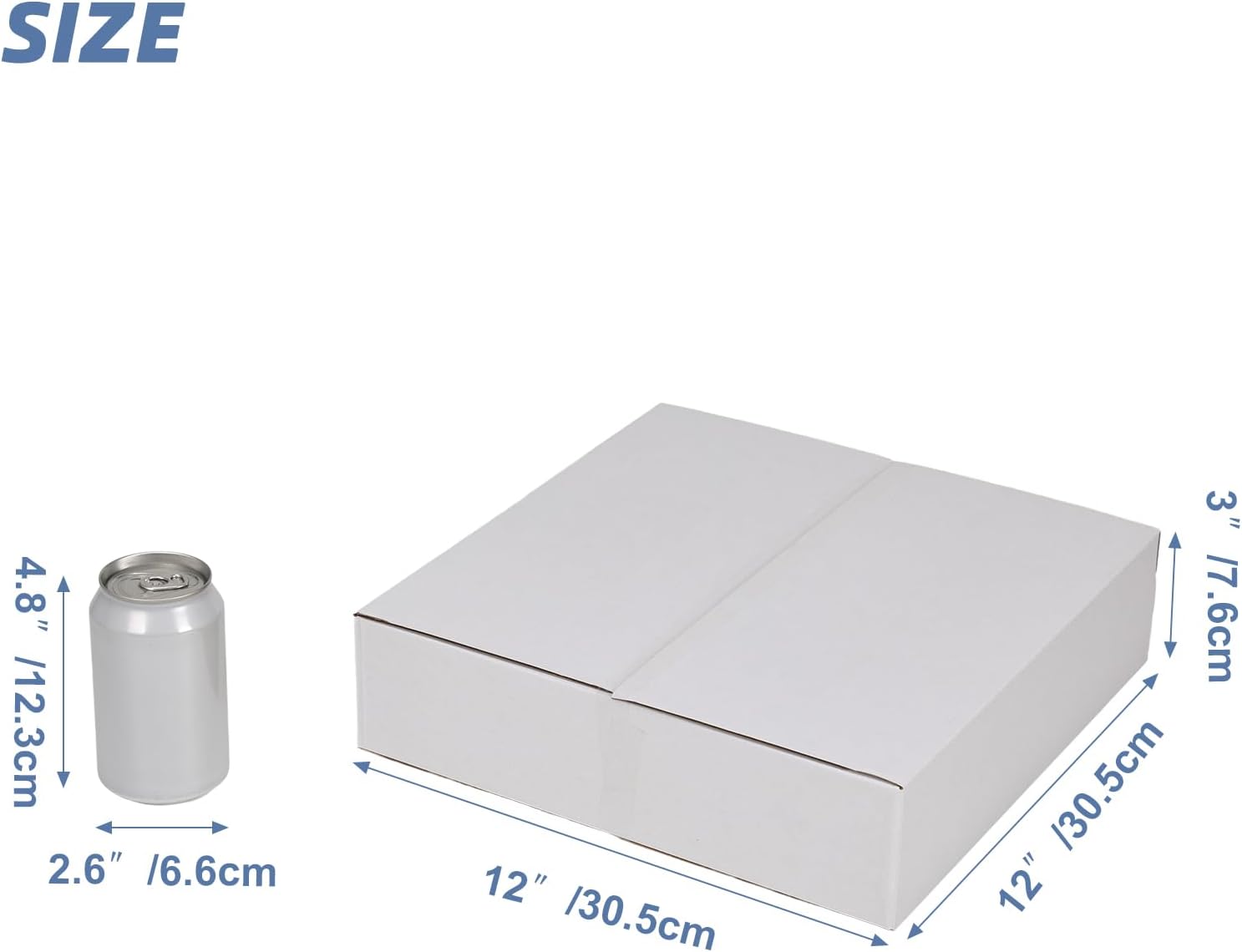 12x12x3 Shipping Boxes Set of 25, White Corrugated Cardboard Box for Small Business for Packaging Mailing