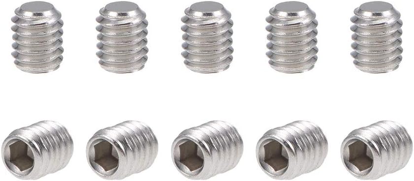 uxcell 50Pcs M3x4mm Internal Hex Socket Set Grub Screws Flat Point 304 Stainless Steel Screw