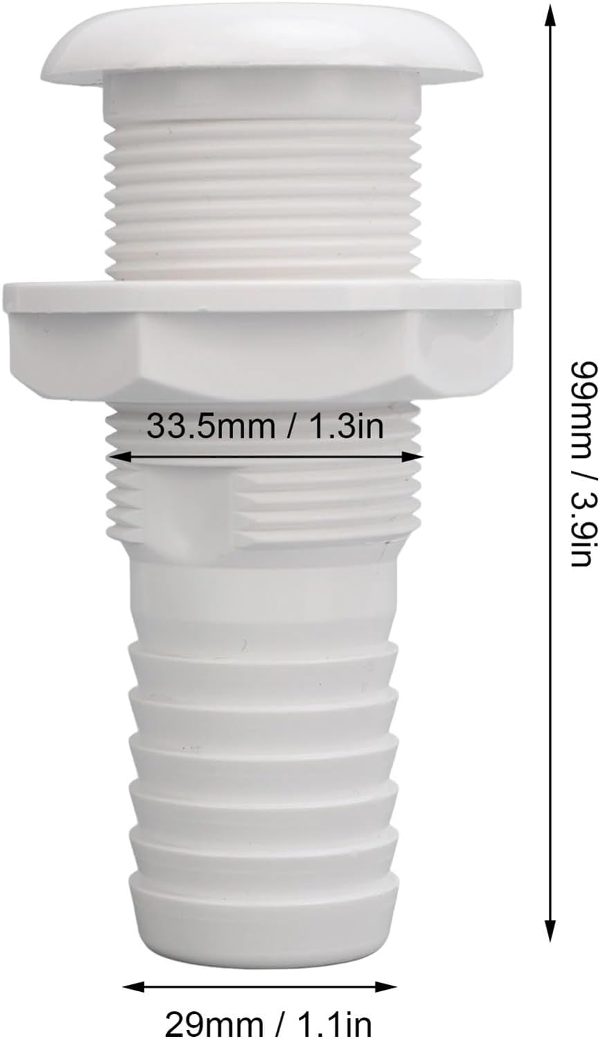 29mm Boat Through-Hull Connector, High Efficiency Bilge Pump Drain Outlet for Yachts & RV