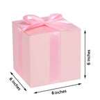 Small Gift Boxes 25 Pack 6x6x6 in Pink Gift Box with Ribbons