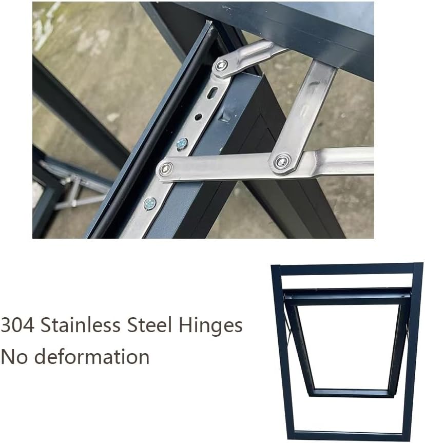 Hopper Window for Basement Bathroom, Aluminum Frame and Tempered Glass, 50mm Profiles, Soundproof and Thermal
