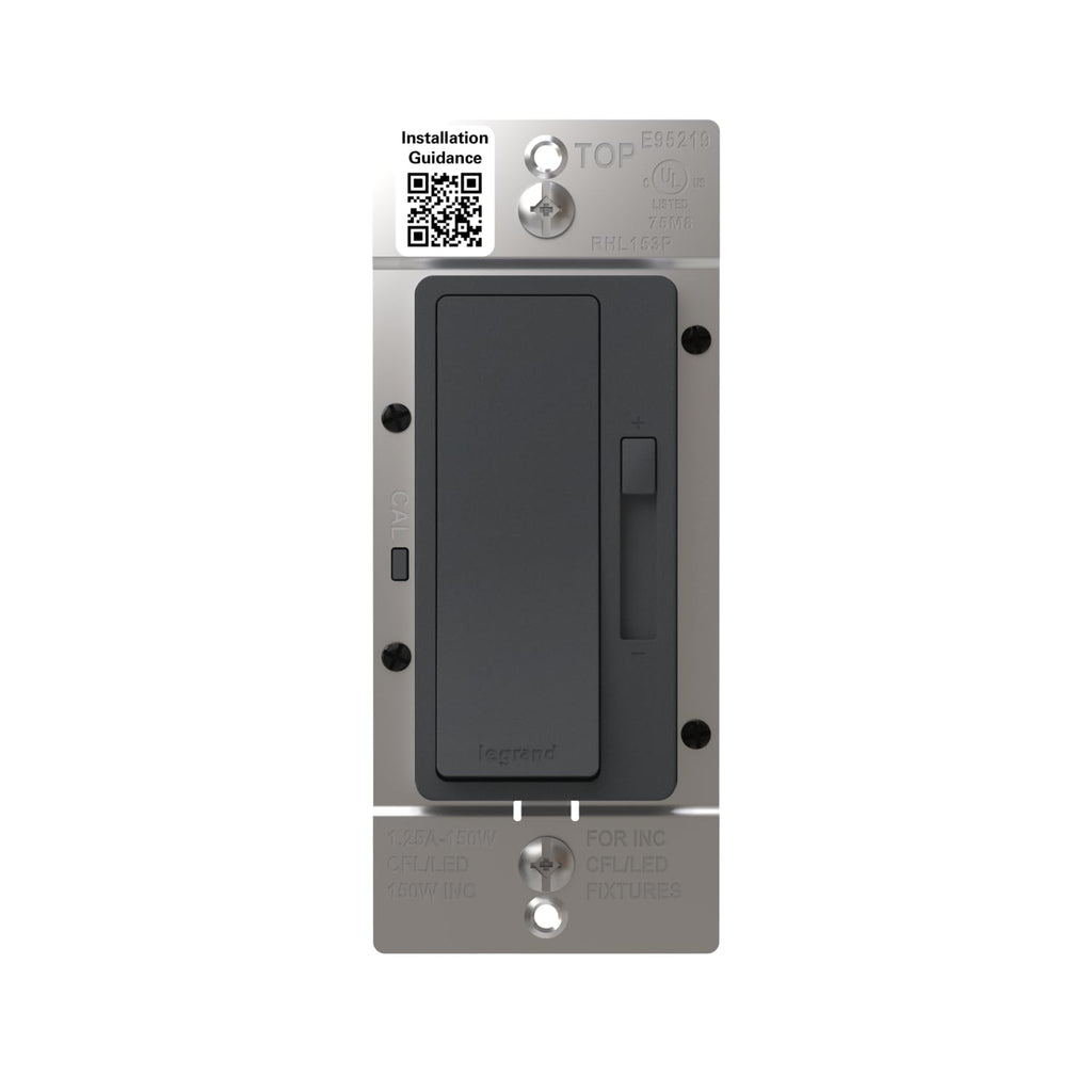 Legrand Radiant 150W LED Dimmer Light Switch 3-Way Rocker Graphite 1 Pack