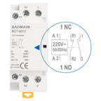 BAOMAIN 220V AC 2-Pole 40A Modular Contactor, 1NO1NC, DIN Rail Mount