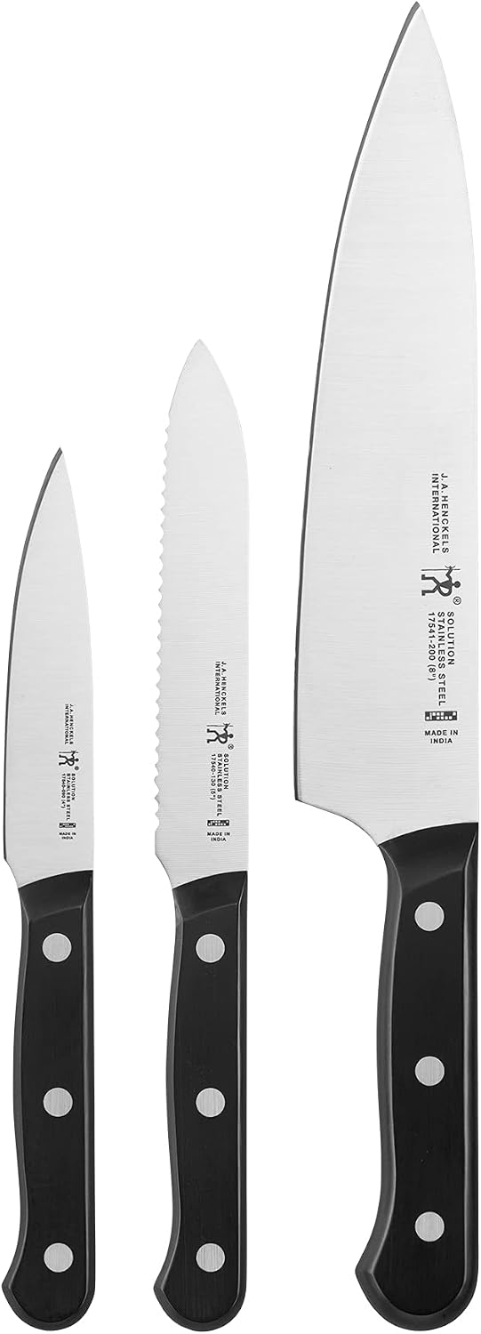Solution 3 pc Kitchen Knife Set, Razor-Sharp, German Engineered