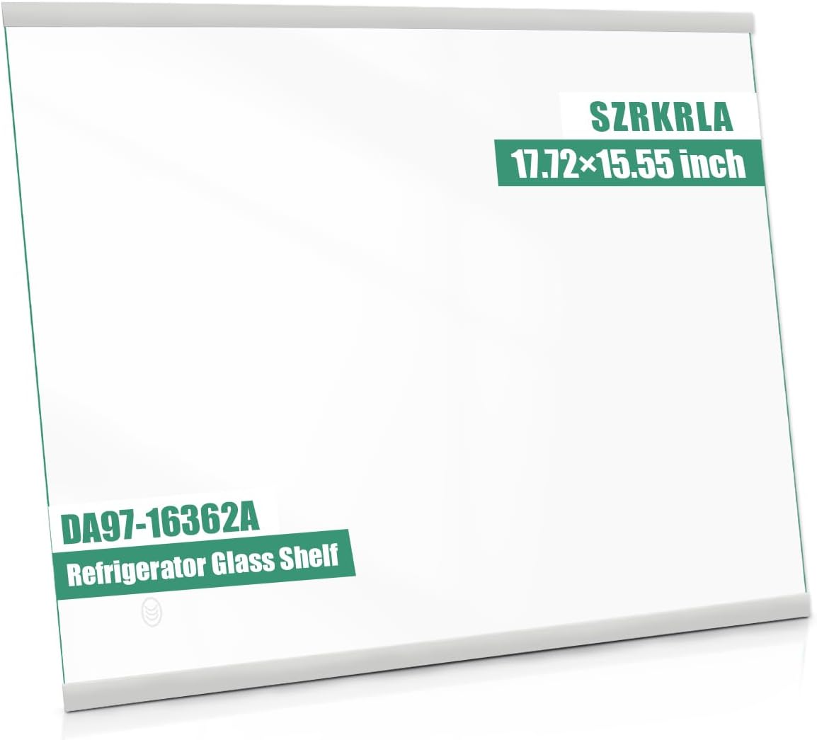 DA97-16362A Refrigerator Glass Shelf Fit for Samsung Refrigerator, Replace DA97-16362T AP6025092 PS17501265, Freezer Tempered Glass Shelf