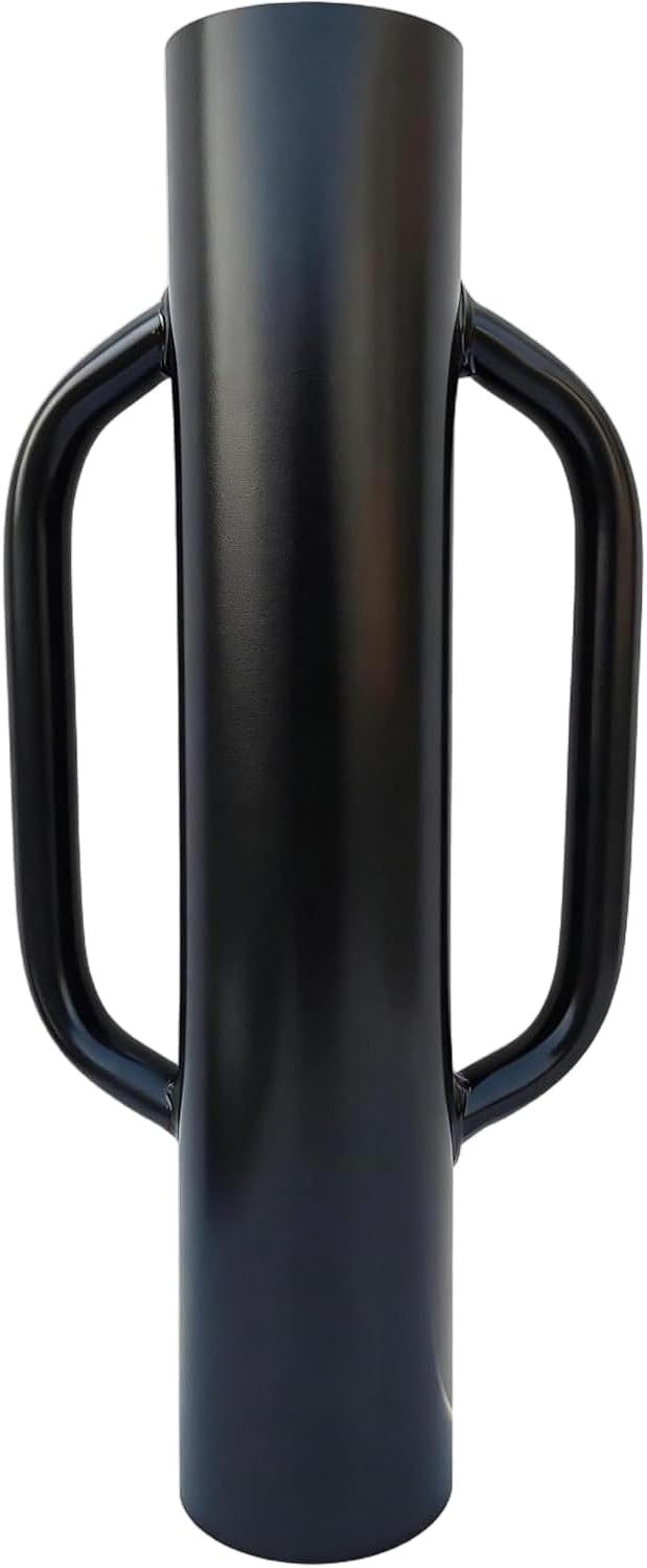 1 Pack 24 Inch Fence Post Driver with Handle 12LB Black Iron T Post Pole Pounder Hand Post Rammer for U Fence Post