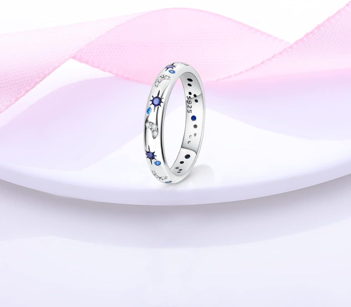 925 Sterling Silver Ring for Women,Eternity Gorgeous Rings Stackable Rings for Women as Gifts Ring Size 4-11