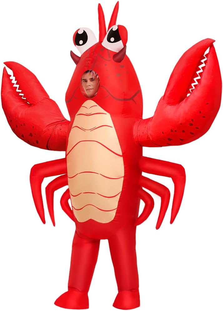 Inflatable Lobster Costume Adult, Inflatable Costume For Adult, Blow Up Crawfish Costumes Women/Men for Funny Party
