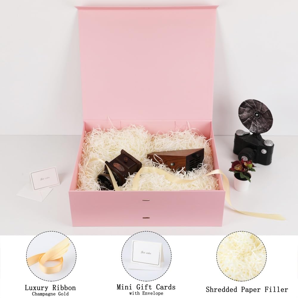 Pink Extra Large Gift Box 19x16x6 Inch Jumbo Box, 3 Pack