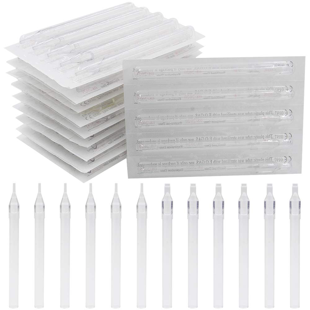 100PCS Mixed Long Disposable Tattoo Tips Tubes for 3RL 5RL 7RL 9RL 3RS 5RS 7RS 9RS 5M1 7M1 Tattoo Needles Tips Round
