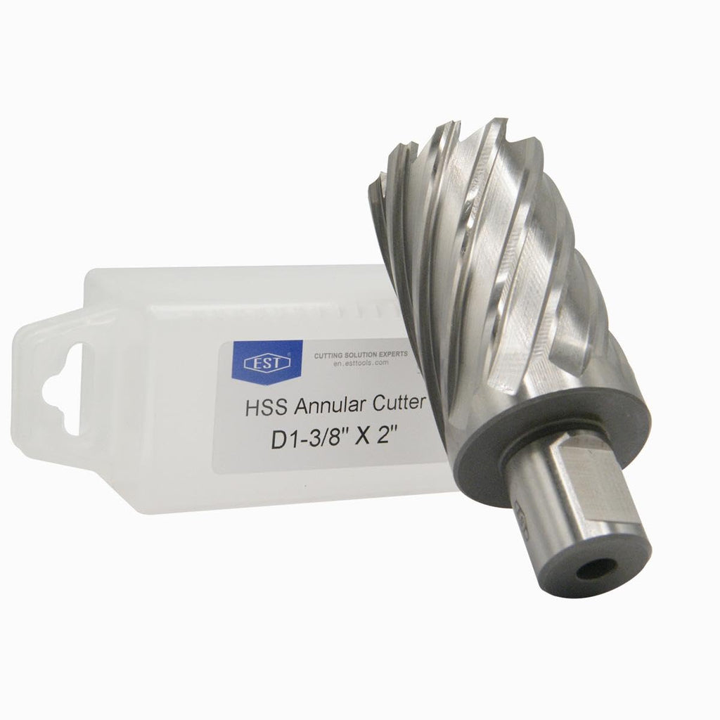 HSS M2AL Annular Cutter 2" DOC with 3/4" Weldon Shank for Magnetic Drill Press by EST (1-3/8")