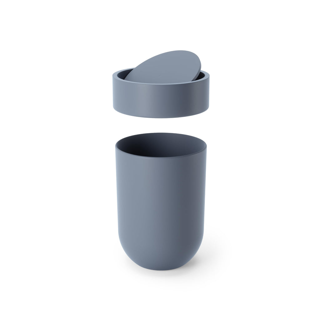 Touch Bathroom Trash Can with Lid, 1.6 Gallon, Slate Blue