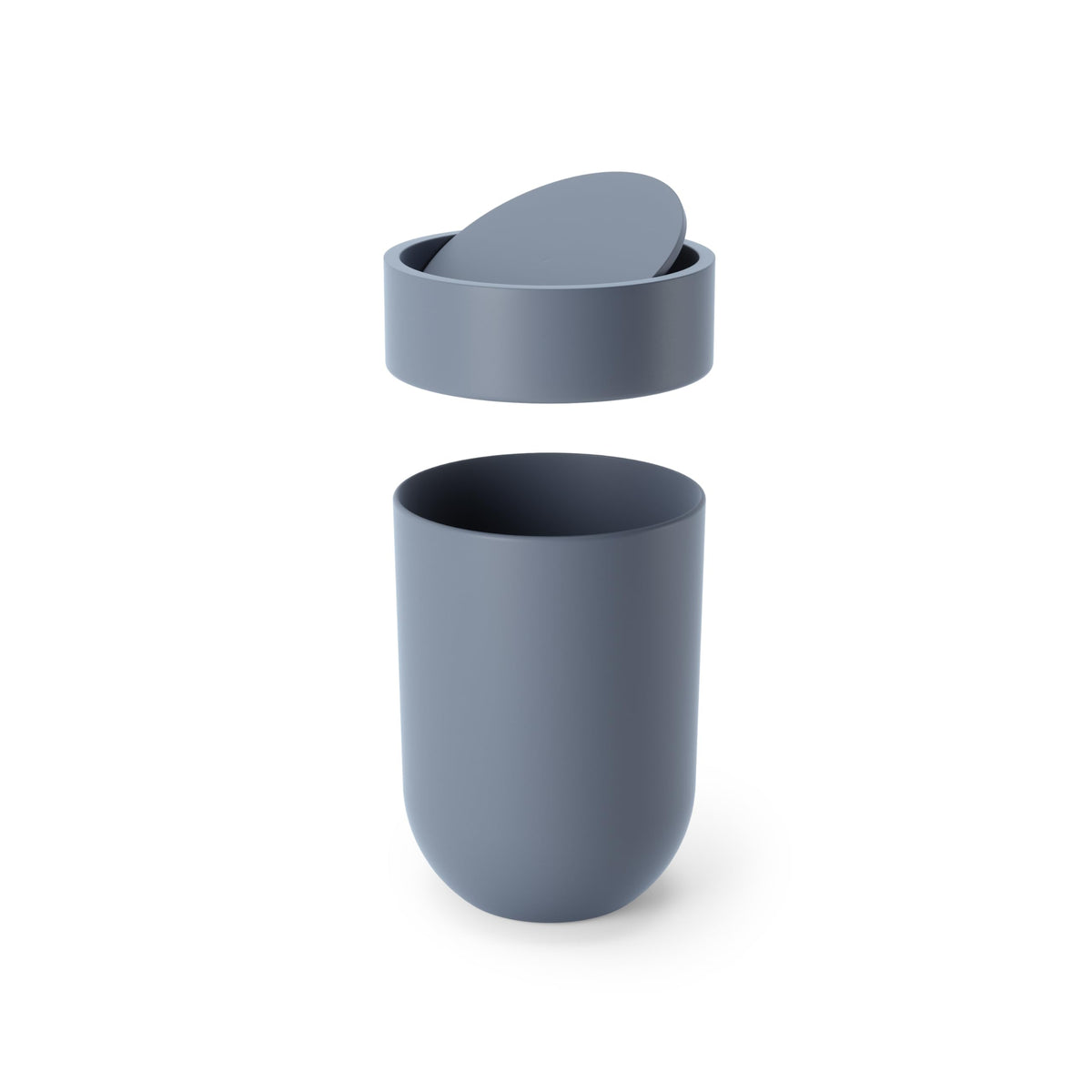 Touch Bathroom Trash Can with Lid, 1.6 Gallon, Slate Blue