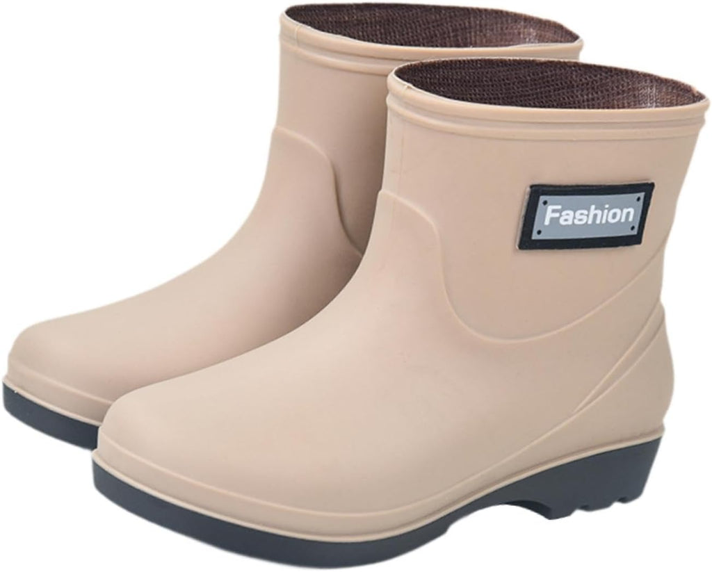 Rain Boots Mid Calf Boots Waterproof Modern Portable Rain Shoes Anti Slip Rainboots for Fishing Backpacking Girls
