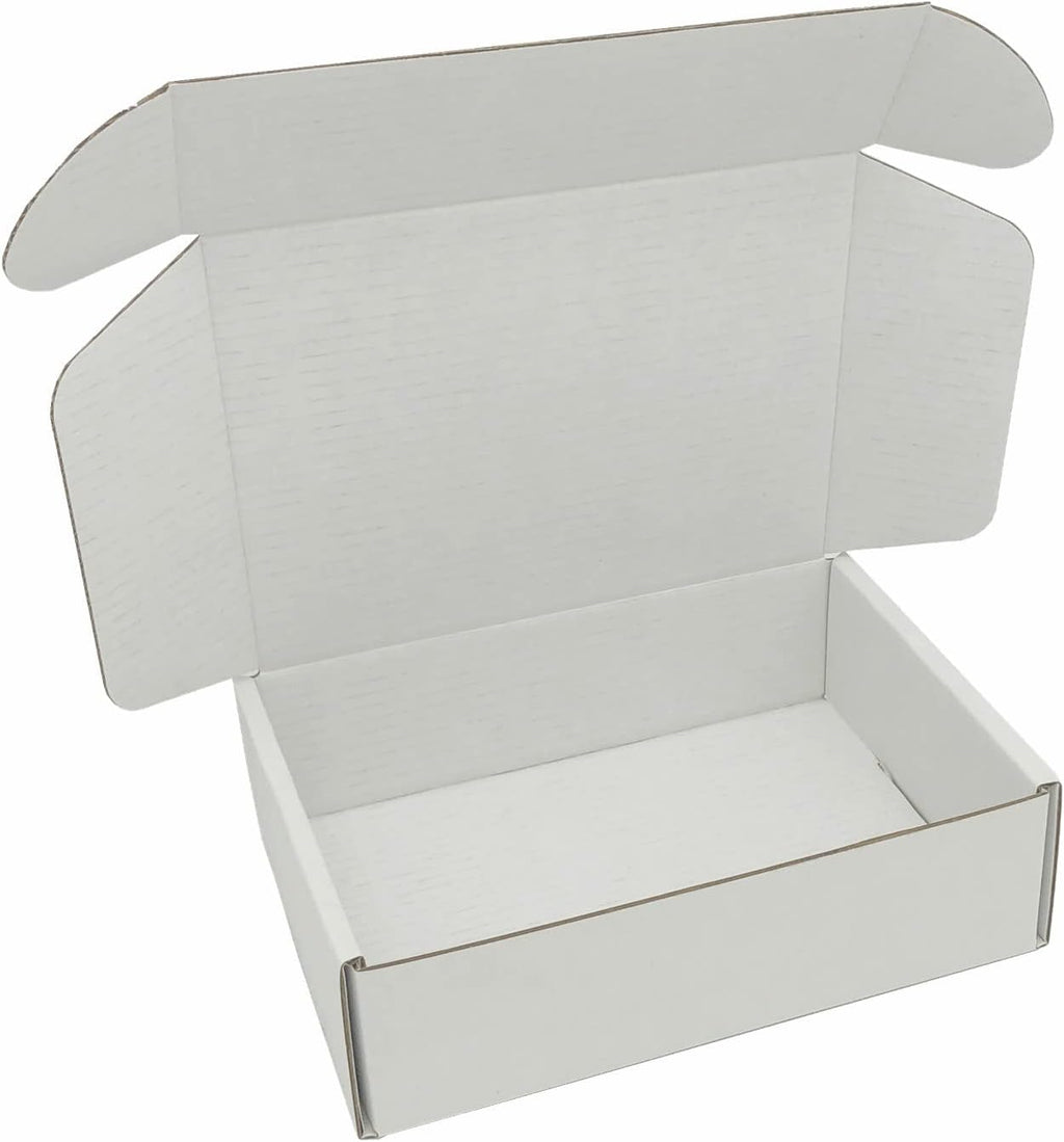 Small Shipping Boxes 8x5.55x1.57 Inch, White Cardboard Box Mailers 50 Pack