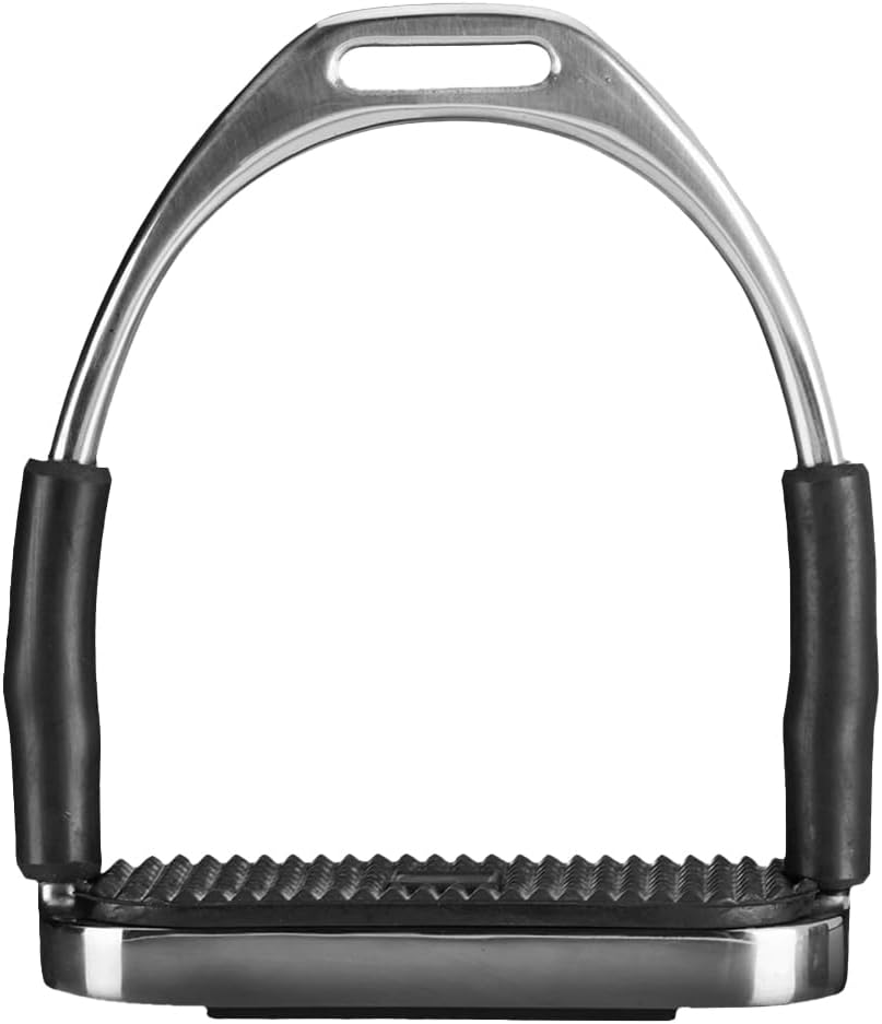 Flex Stainless English Saddle Stirrups Iron Pads Knee Ankle Stress Pain Relief