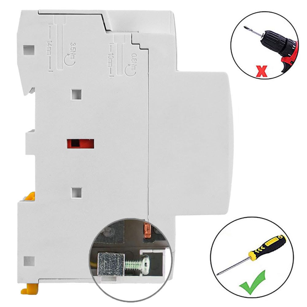 Hofwgele HCH8s-63 DC Contactor 24V Coil 63A 2NO 2 Pole Universal Circuit Control Automatic Modular Contactor Household Circuit Control Din Rail Mount 2Pole 24V DC Coil contactor