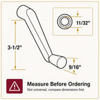 H 4320 Casement Operator Crank Handle with 11/32 In. Bore, White (2 Pack)
