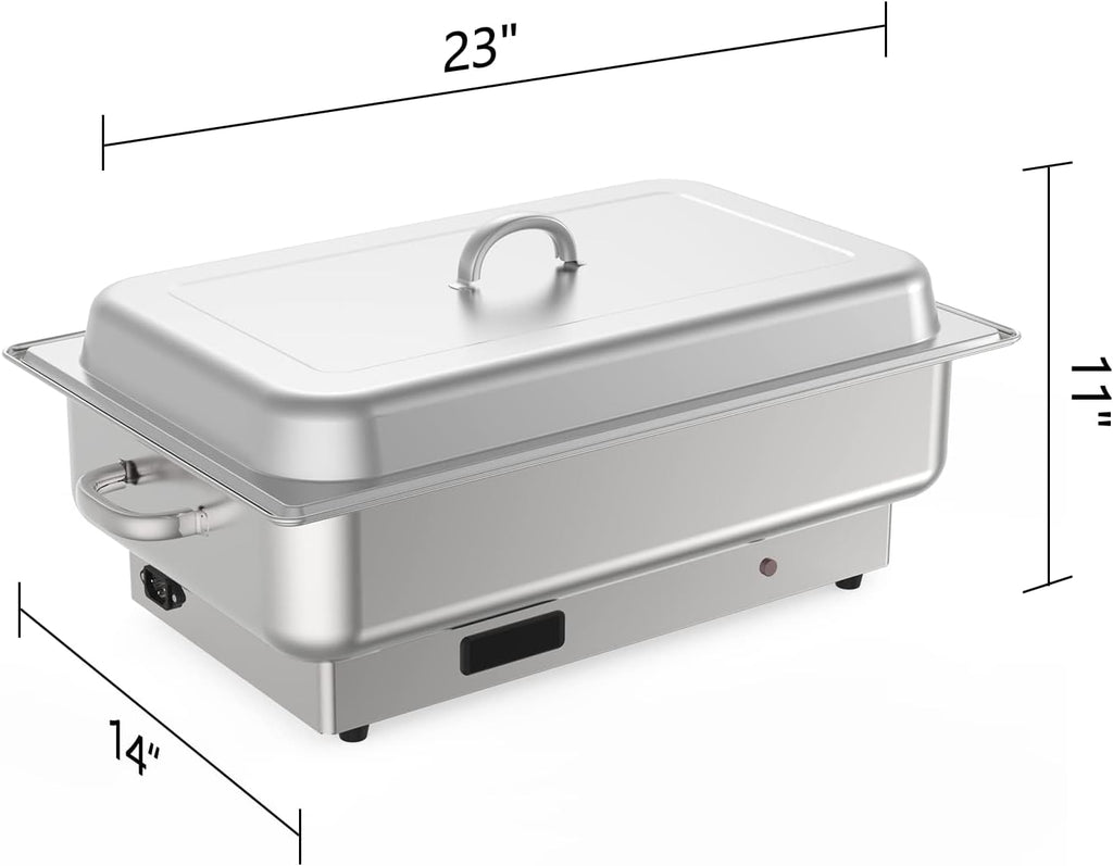 Electric Chafing Dish Buffet Set, 9 QT Buffet Servers and Warmers Stainless Steel Chafing Dish, Commercial Food